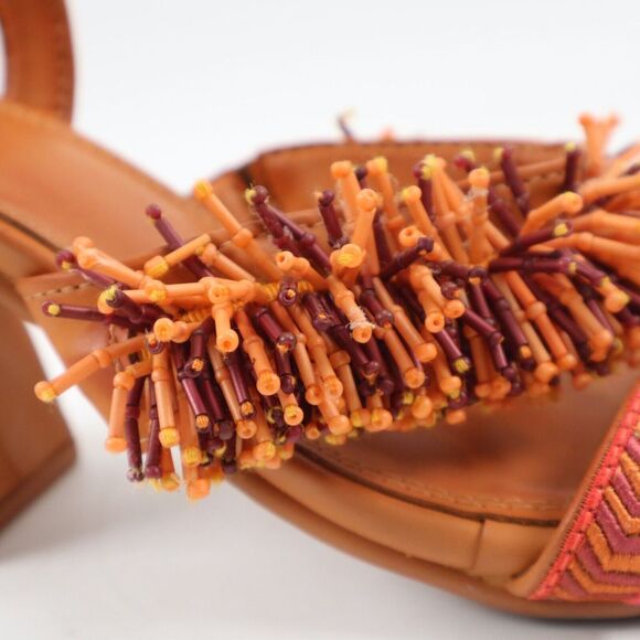 🔥NEW FARM RIO Brown Beaded Heel Sandals 7US/38EU MSRP$185 SHIPS TODAY🔥 - Picture 8 of 11